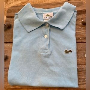 Vintage Lacoste Unisex Euro 34/US‎ (see pics for measurements) Lt Blue Polo